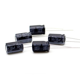 5x Condensateur 100uf 50v - 8x11.5mm - P: 3.5mm - Rubycon - 381con865