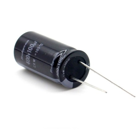 Condensateur 100uf 400v - 16x31.5mm - P: 7.5mm - Rubycon - 382con868