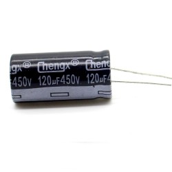 Condensateur 120uf - 450v - 18x36mm - P: 7.5mm - Chengxing - 383con874