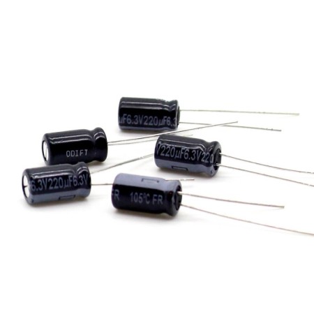 5x Condensateur 220uf - 6.3v - 6.3x11mm - P: 2.5mm Panasonic - 389con910