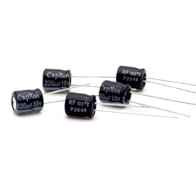 5x Condensateur 220uf - 10V - 6.3x7mm - P: 2.5mm - Capxon