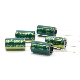 5x Condensateur 220uf 63v - 10x17mm - P: 5mm - Chengxing - 391con922