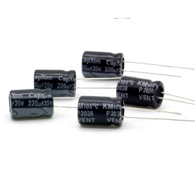 5x Condensateur 220uf - 35V - 8x11.5mm - P: 3.5mm - Capxon