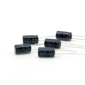 5x Condensateur 220uf - 25v - 6.3x11mm - P: 2.5mm - Rubycon - 392con928