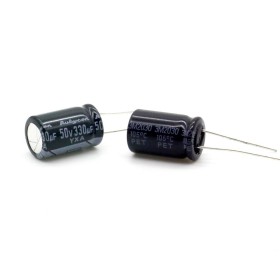 2x Condensateur 330uf - 50V - 10x16mm - P: 5mm - Rubycon 