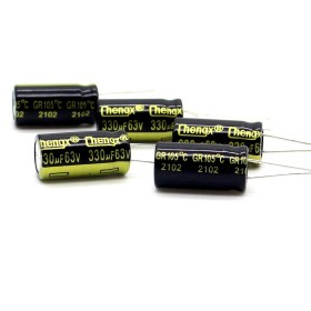 5x Condensateur 330uf - 63V - 10x20mm - P: 5mm - Chengxing - 393con934