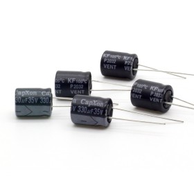 5x Condensateur 330uf - 35V - 10x12.5mm - P: 5mm - Capxon