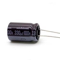 Condensateur 330uf 100v - 16x25mm - P: 7.5mm - Nichicon - 396con953