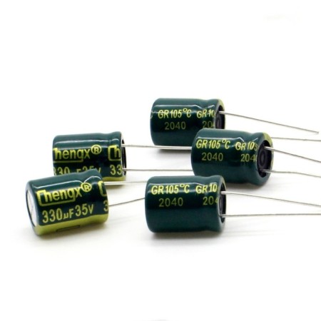 5x Condensateur 330uf - 35v - 10x13mm - P: 5mm - Chengxing - 397con957