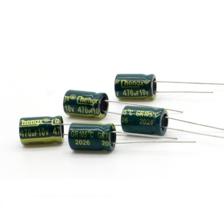 5x Condensateur 470uf - 10v - 8x12mm - P: 3.5mm - Chengxing - 402con987