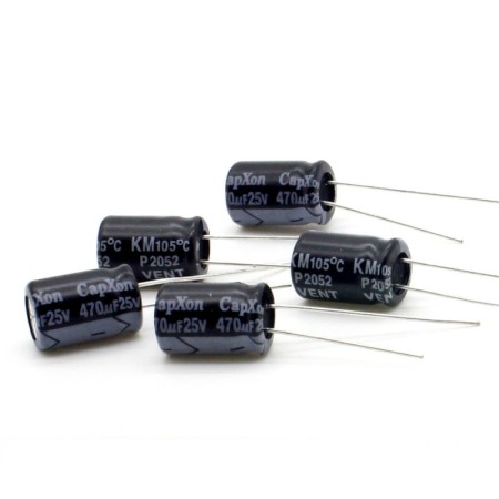 5x Condensateur 470uf - 25v - 8x11.5mm - P:3.5mm - Capxon - 402con990