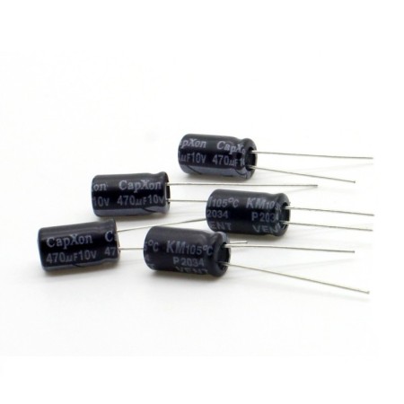 5x Condensateur 470uf - 10v - 6.3x11mm - P:2.5mm - Capxon - 402con991