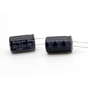 2x Condensateur 470uf - 50V - 12.5x20mm - P: 5mm - Rubycon