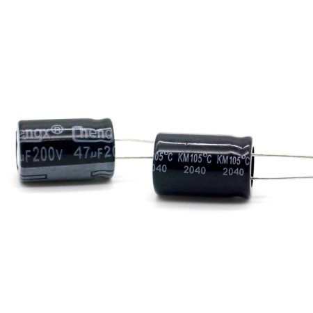 2x Condensateur 47uf 200v - 13x20mm - P: 5mm - Chengxing - 160con1019