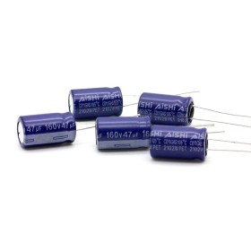 5x Condensateur 47uf 160v - 10x16mm - P:5mm - 105°C - AISHI - 3con1007