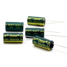 5x Condensateur 820uf - 35V - 10x20mm - P: 5mm - Chengxing - 411con1063