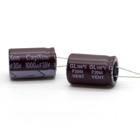 2x Condensateur 1000uf - 35V - 13x20mm - P: 5mm - Capxon