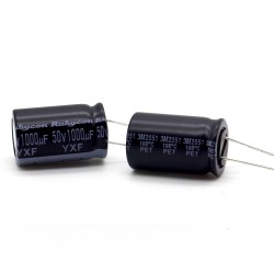 2x Condensateur 1000uf - 50V - 16x25mm - P: 7.5mm - Rubycon - 414con1084