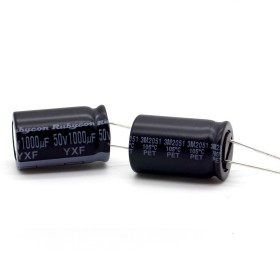 2x Condensateur 1000uf - 50V - 16x25mm - P: 7.5mm - Rubycon 