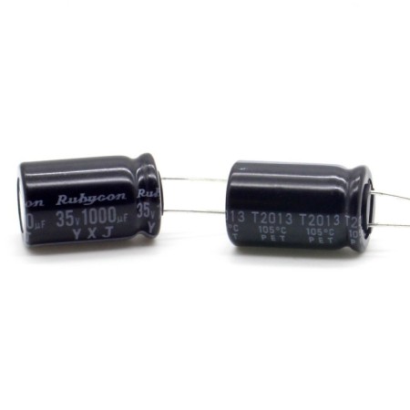 2x Condensateur 1000uf 35v - 13x20mm - P: 5mm - Rubycon - 416con1093