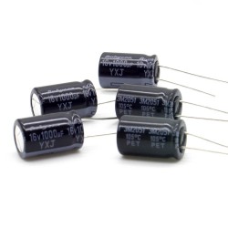 5x Condensateur 1000uf - 16v - 10x16mm - P: 5mm - Rubycon - 416con1094