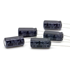 5x Condensateur 1000uf - 10v - 8x16mm - P: 3.5mm - Rubycon - 416con1097