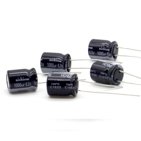 5x Condensateur 1000uf 6.3v - 10x12.5mm - P: 5mm - Nichicon - 417con1102