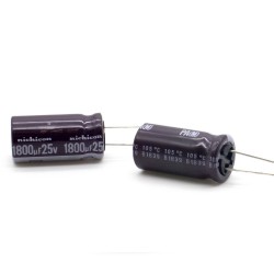 2x Condensateur 1800uf - 25V - 12.5x25mm - P: 5mm - Nichicon - 420con1119