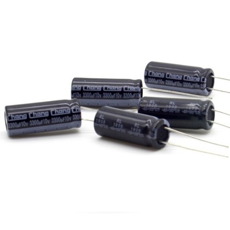 5x Condensateur 3300uf 10v - 10x25mm - P:5mm Changzhou - 422con1133