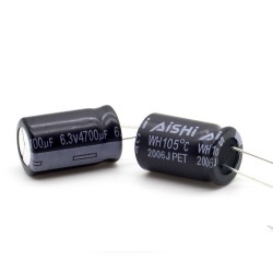 2x Condensateur 4700uf - 6.3V - 12.5x20mm - P:5mm - 105°C - AISHI - 423con1136