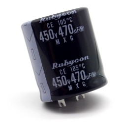 Condensateur 470uf - 450V - 35x45mm P:10mm - snap in - Rubycon - 425con1149
