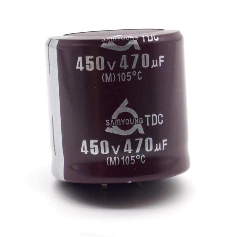 Condensateur 470uf - 450V - 35x35mm - P:10mm - Snap in - SamYoung