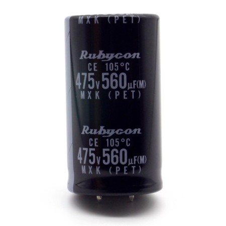 Condensateur 560uf - 475V - 30x55mm P:10mm - snap in - Rubycon - 427con1159