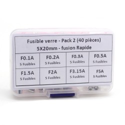 Pack fusible verre 5x20mm - fusion Rapide - 40 pièces - 1-B2-5