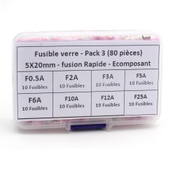 Pack fusible verre 5x20mm - fusion Rapide - 80 pièces - 1-B3-10