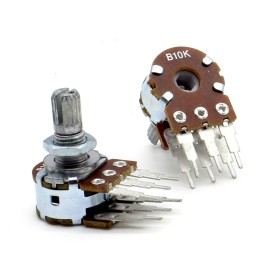 Potentiomètre Double stéréo B10K - 10k linéaire - WH148 - 63pot012