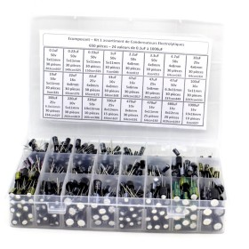 Pack condensateur electrolitique - 650 pièces - 24 valeurs - B9-650