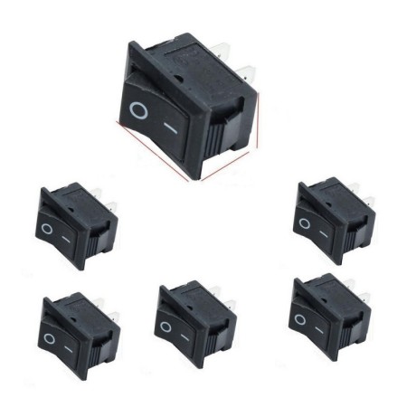 5x Mini Interrupteur SPST - KCD1-11 3A 250v 10x15mm on/off - 27int003