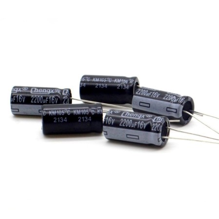 5x Condensateur  2200uF 16V 10x20mm - Chengxing -  56con137