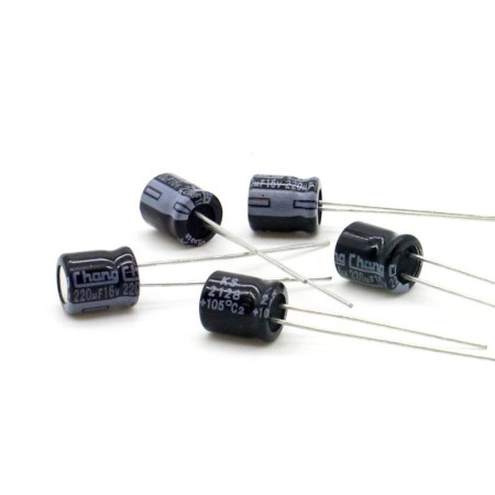 5x Condensateur 220uF 16V 6x8mm - Changzhou Huawei - 5con024