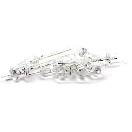10x LED Cristal - couleur Jaune - 5mm - 2vf  - 20mA - 35led003