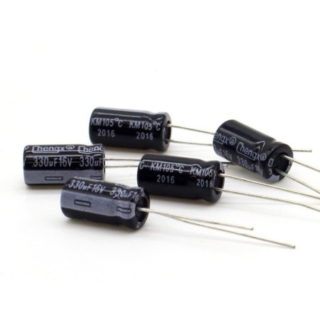 5x Condensateur chimique 330uF 16V 6.3x12mm - Chengxing - 56con136