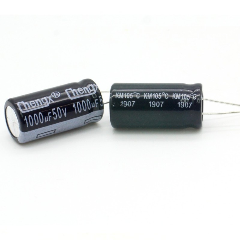 2x Condensateur electrolitique radial 1000uF 50V 13x25mm - Chengxing 