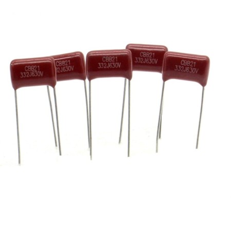 Condensateur Film métallisé 332k 0.0033uf 3.3nf 630v 12x11mm