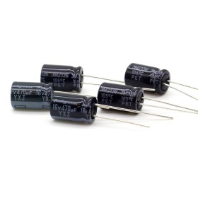 5x Condensateur 470uf - 16v - 8x11.5mm - P: 3.5mm - Rubycon 433con1167