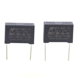 2x Condensateurs MPX MPK X2 334K 330nf P:15mm 275V - SRD - 225con487