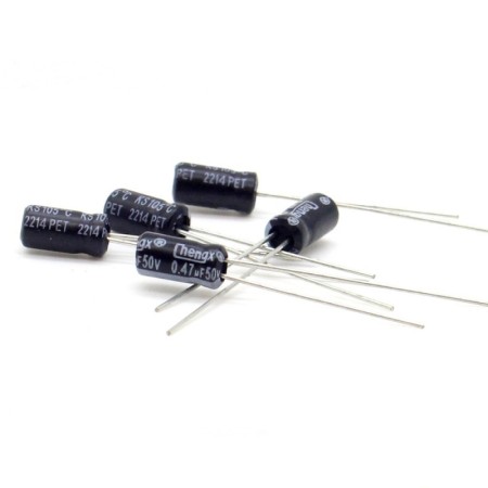 5x Condensateur 0.47uf 50v - 4x7mm - P: 1.5mm - Chengxing 4con009