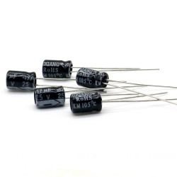 5x Condensateur 47uf - 25v - 5x7mm - P: 2mm - Roqang - 17con1013
