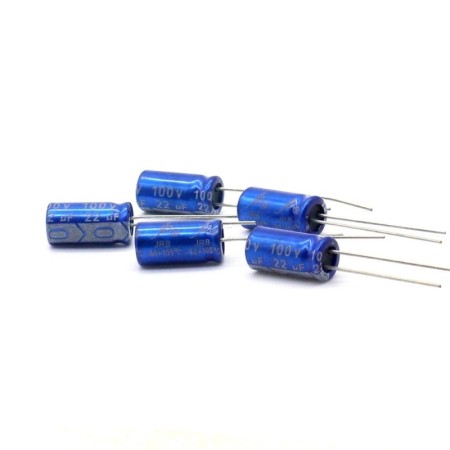 5x Condensateur 22uf 100v 6.3x12mm - P:3mm - JB - 156con361