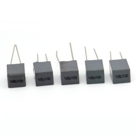 5x Condensateur film polyester box 105j - 1uf - 100v - 5% - ARCOTRONIC